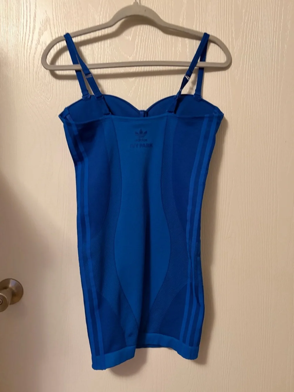 Adidas Ivy Park Blue Strappy Bodycon Dress Size Medium - Picture 5 of 10